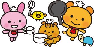 飲み物の入ったマグカップ、ロールパン、お皿に盛り付けられた目玉焼き、ウインナーとサラダ、フォークが置かれたイラスト