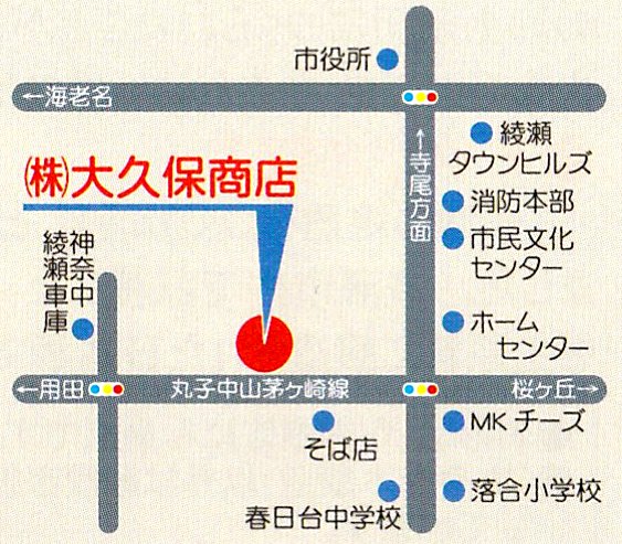 大久保商店への案内地図