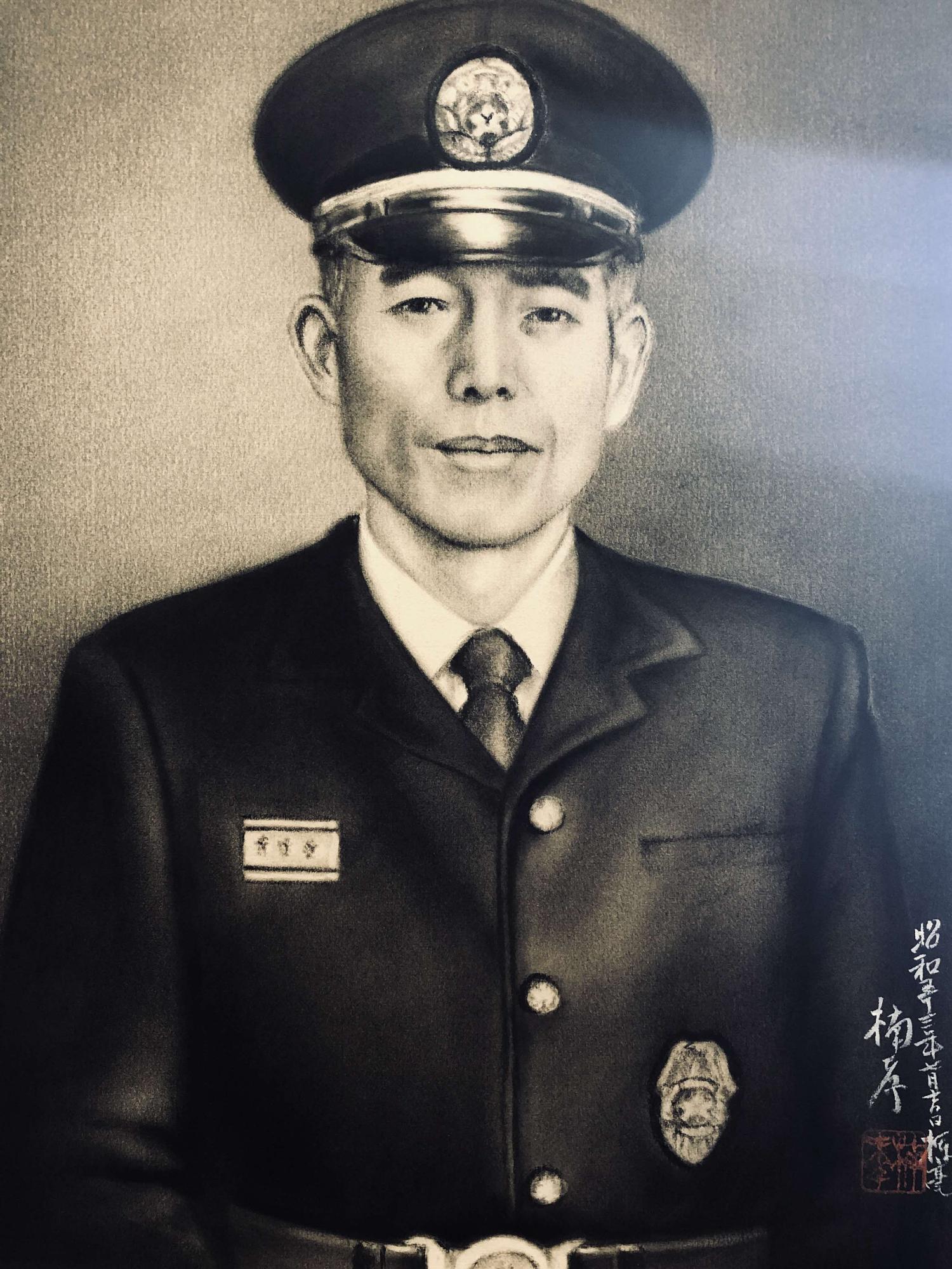 第11代 消防団長 守矢 保氏の肖像画