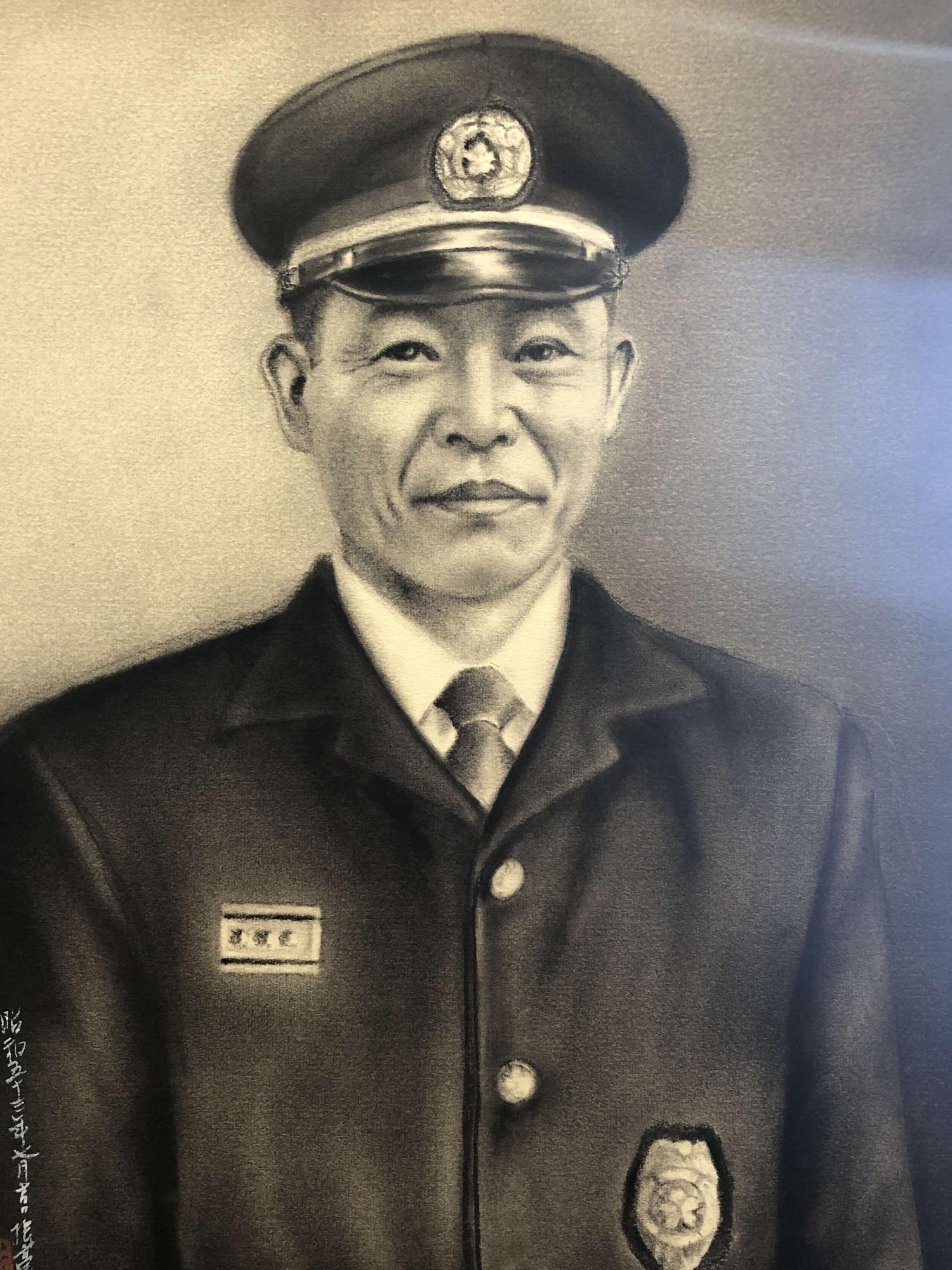 第8代 消防団長 金子 博氏の肖像画