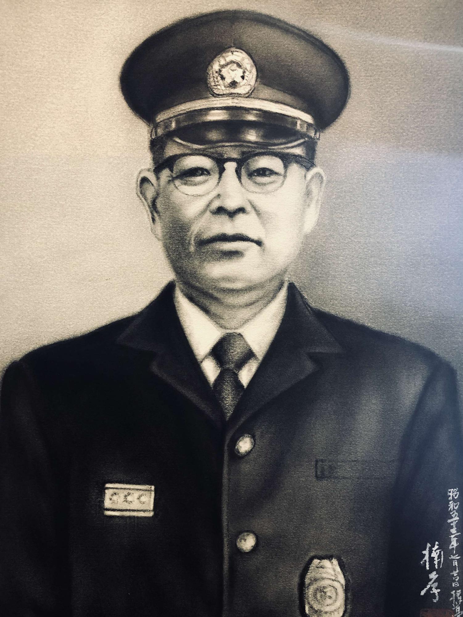 第4代 消防団長 福島 一夫氏の肖像画