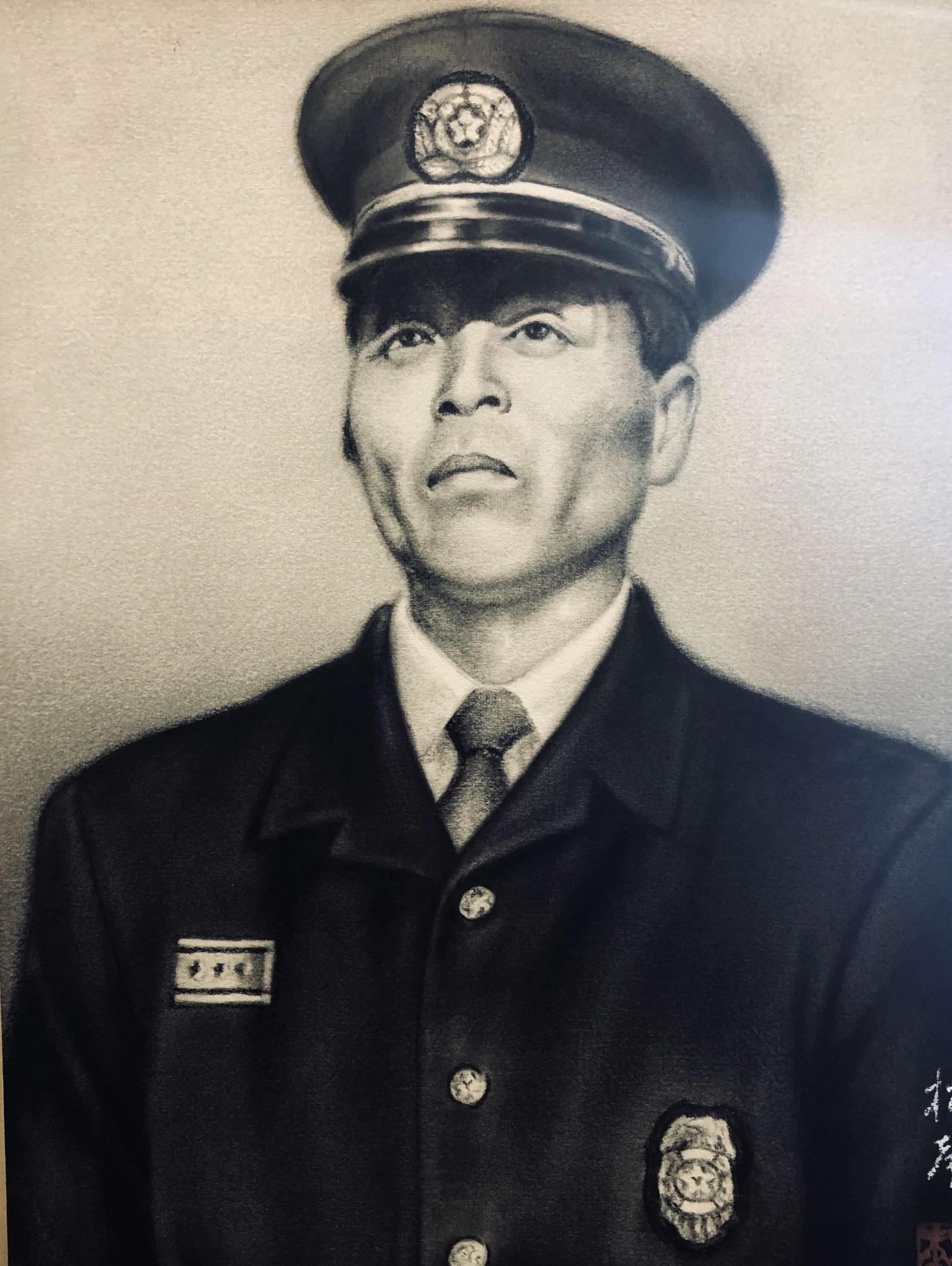 第5代 消防団長 内藤 常吉氏の肖像画