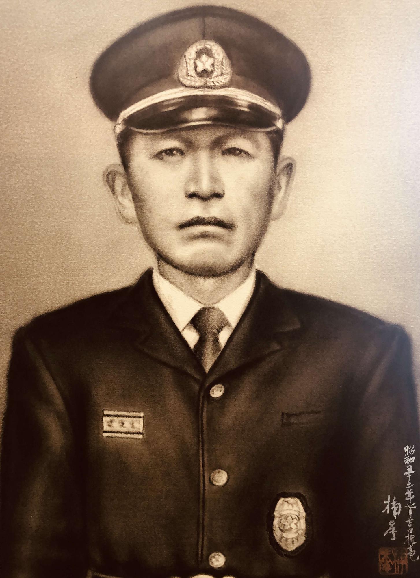 初代・第2代 消防団長 田中 好三氏の 肖像画