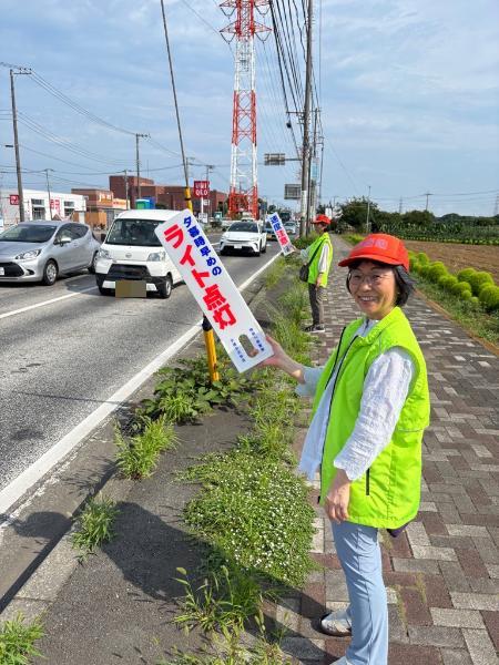 市役所前交差点付近における交通監視所活動