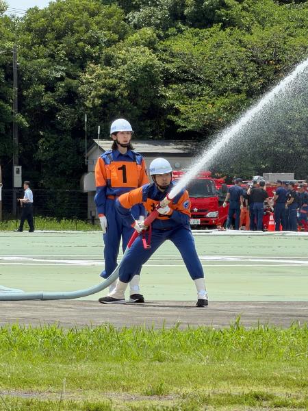 小型ポンプ操法中の様子