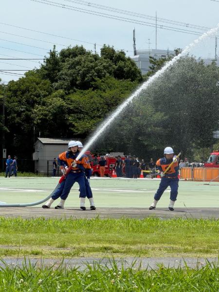 小型ポンプ操法中の様子