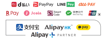 PayPay、LINE Pay、d払い、au Pay、J-Coin、WeChat Pay、銀聯QR (UnionPay) 、楽天ペイ、Smart Code、Alipay、AlipayHK、KakaoPayロゴマーク