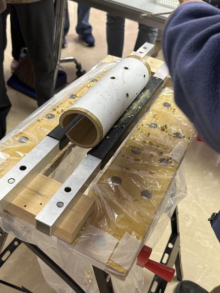 ランプシェード作りの様子