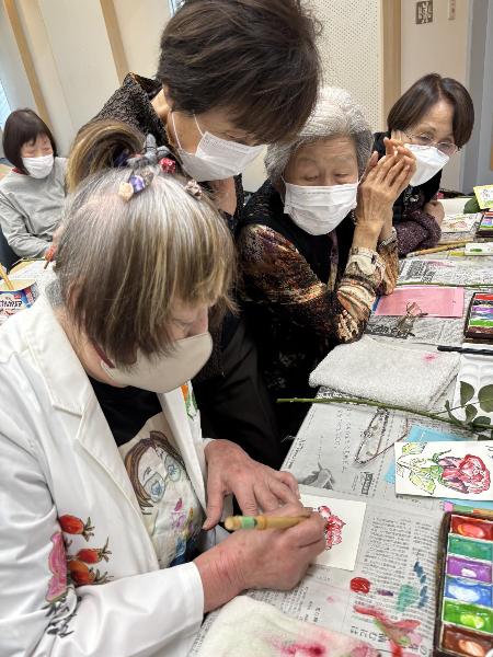 絵手紙教室の様子