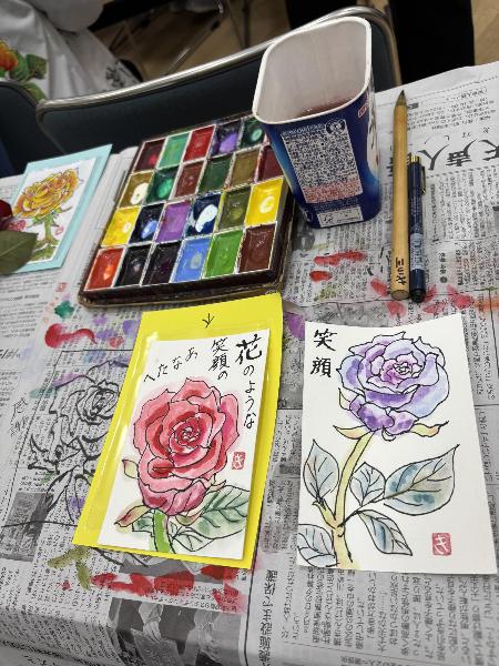 絵手紙教室の様子