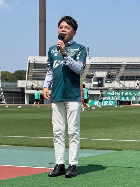 応援を呼びかける橘川市長