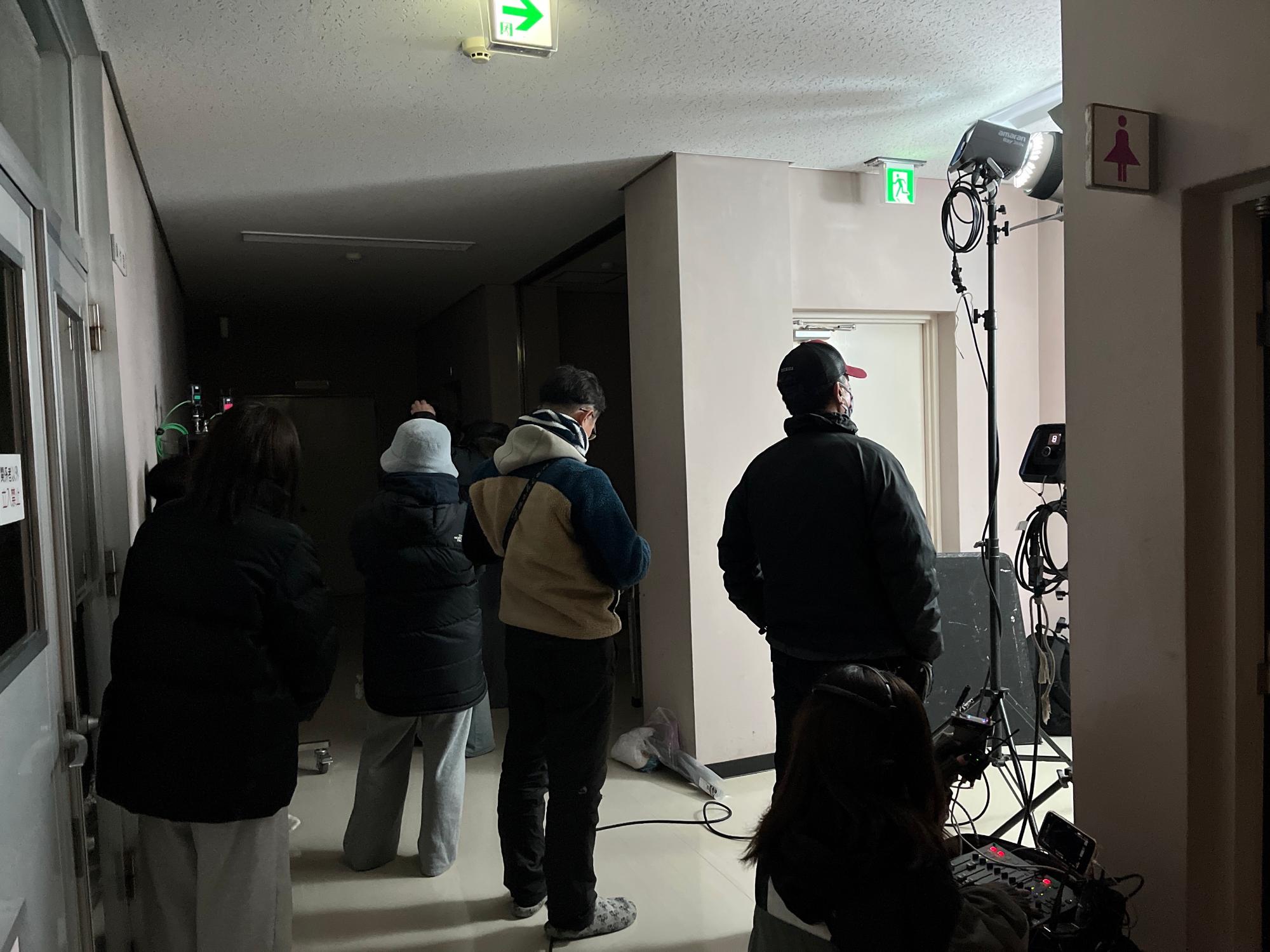 浄水管理センターでの撮影風景