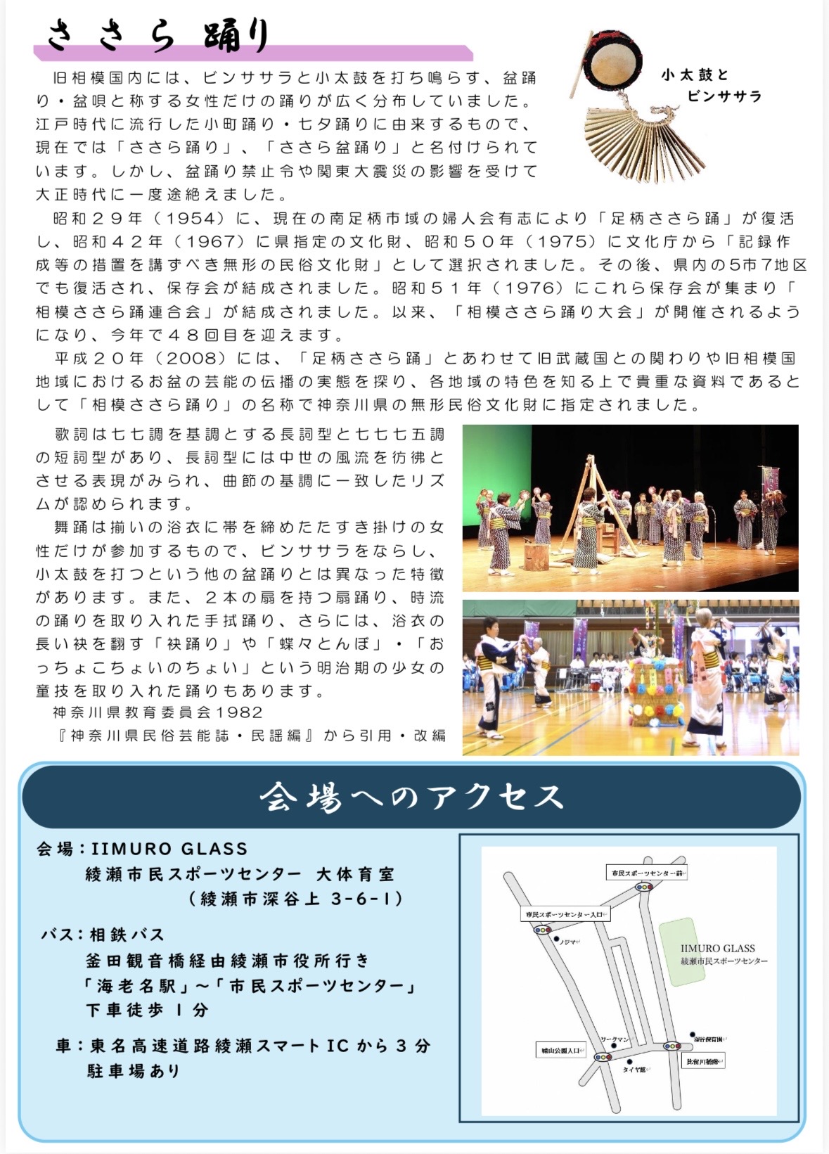 第48回相模ささら踊り大会チラシ(裏)
