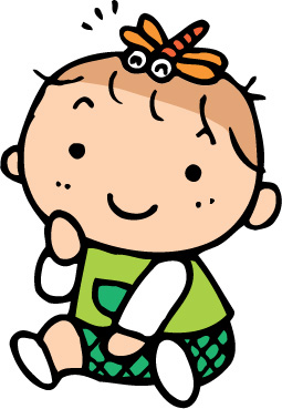 頭にトンボがのっている男の子のイラスト