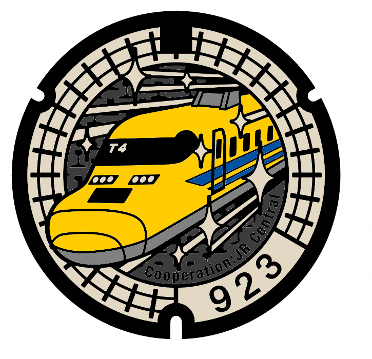 デザインマンホール蓋（ドクターイエロー）