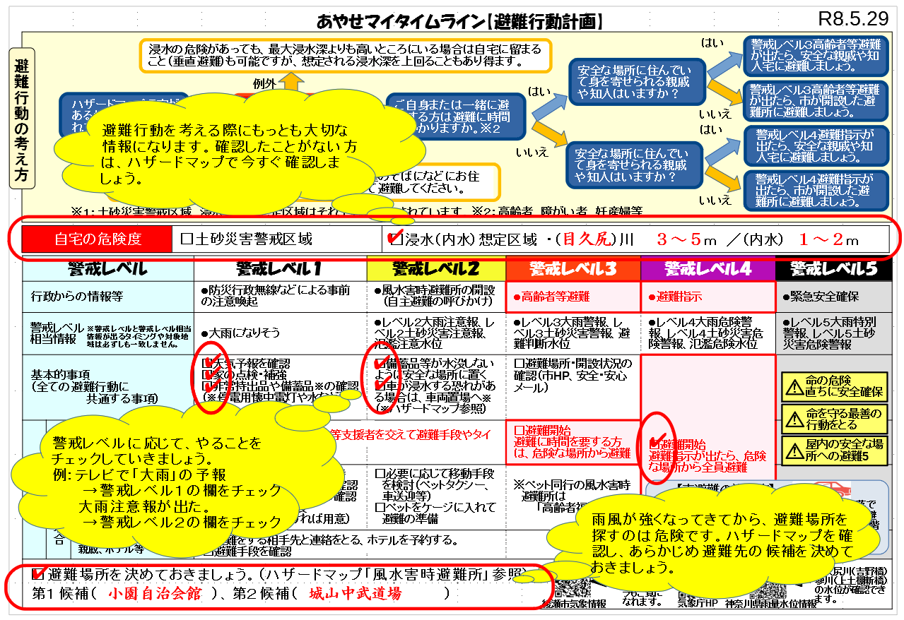 マイタイムライン更新版記入要領