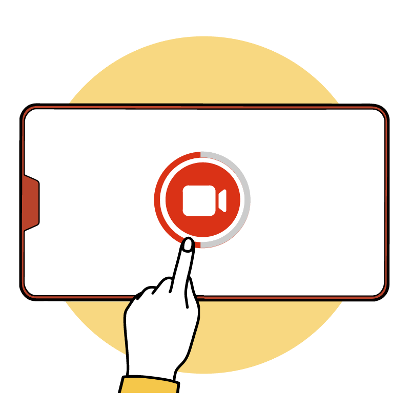 手順7.画面のビデオカメラボタンをタップすると撮影開始となります。